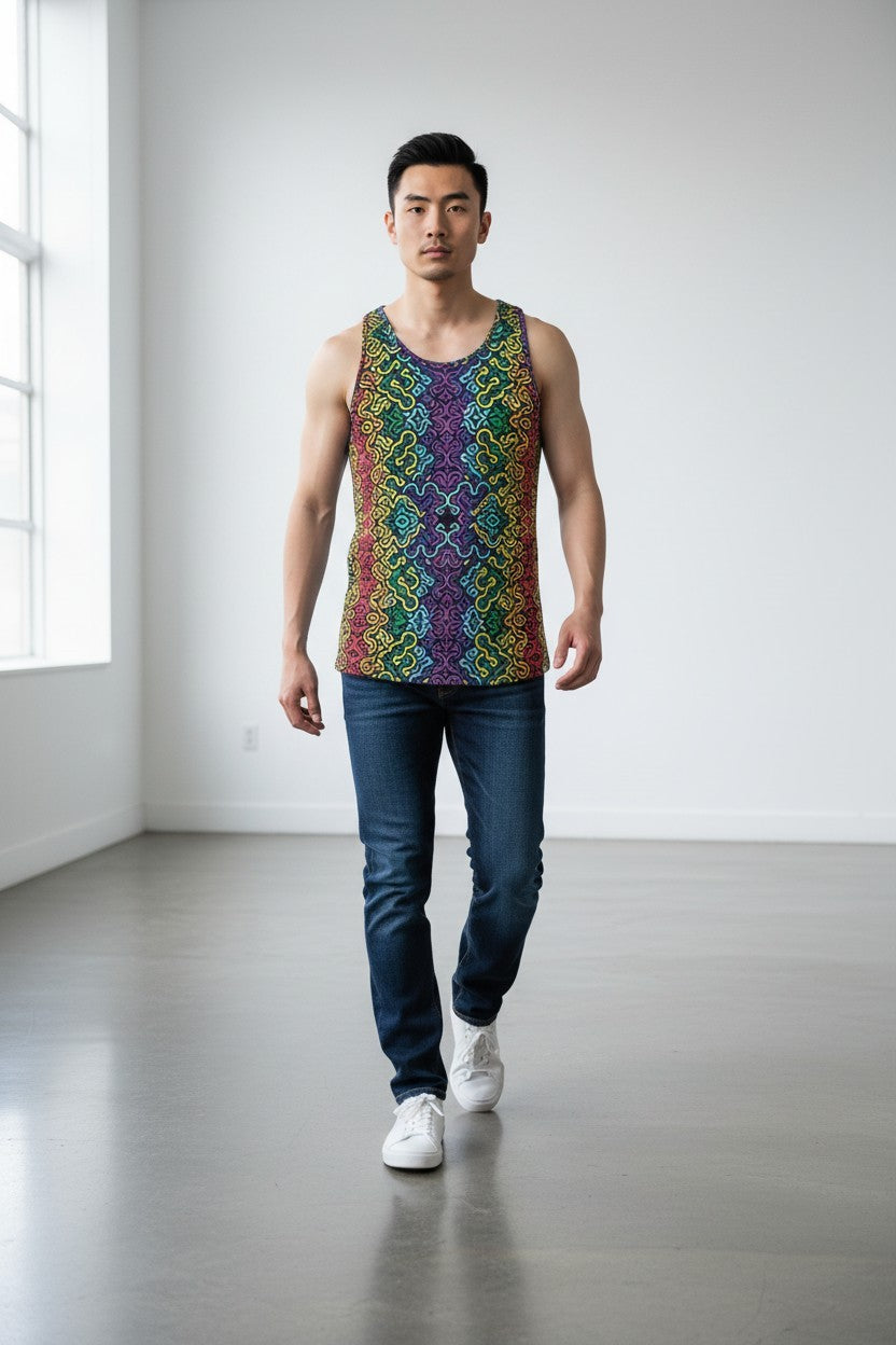 Tulio Swimwear Rainbow Maze Tank Top