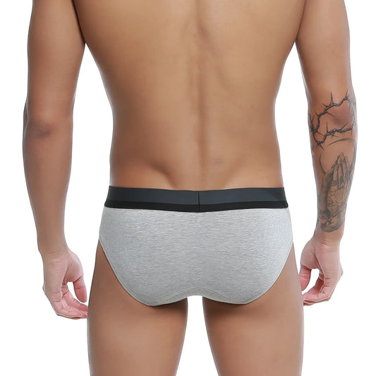 Gray heathered u-station adam brief with solid black waistband designed for comfortable everyday wear
