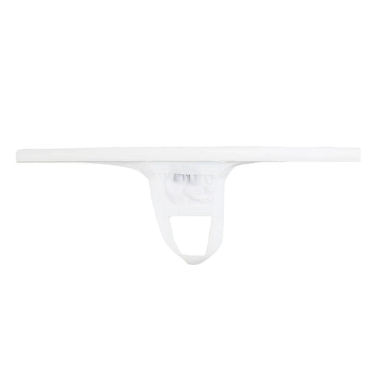 White cotton jockstrap with a simple minimalist design from U-Station ball holder model U0011-100