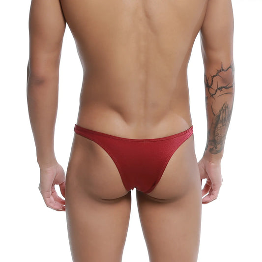 Red u-station dream bikini burgundy u0002-601 thong made of smooth stretchy fabric shown from the back
