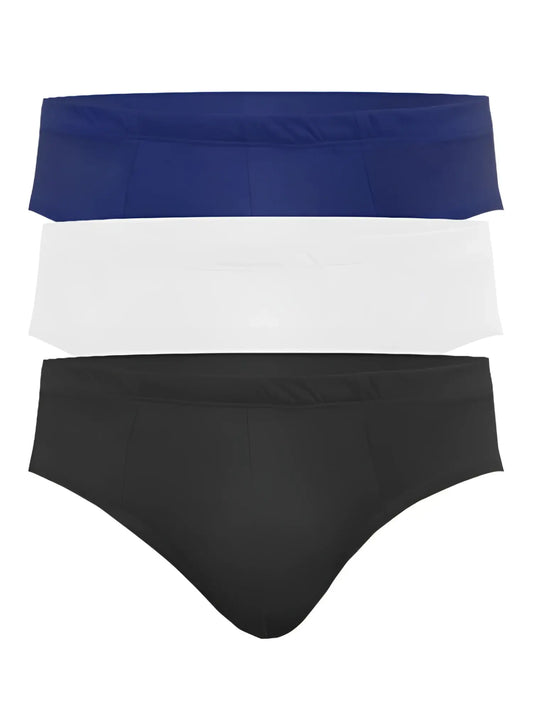 Set of three UG Contour Basic Briefs in solid navy white and black featuring soft breathable fabric for everyday comfort