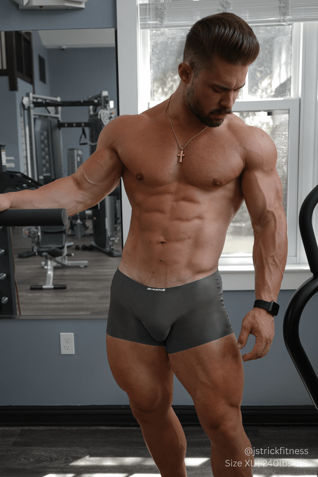Jed North Men's Men's Seamless Muscle-Fit Boxers 2-Pack - Black & Gray