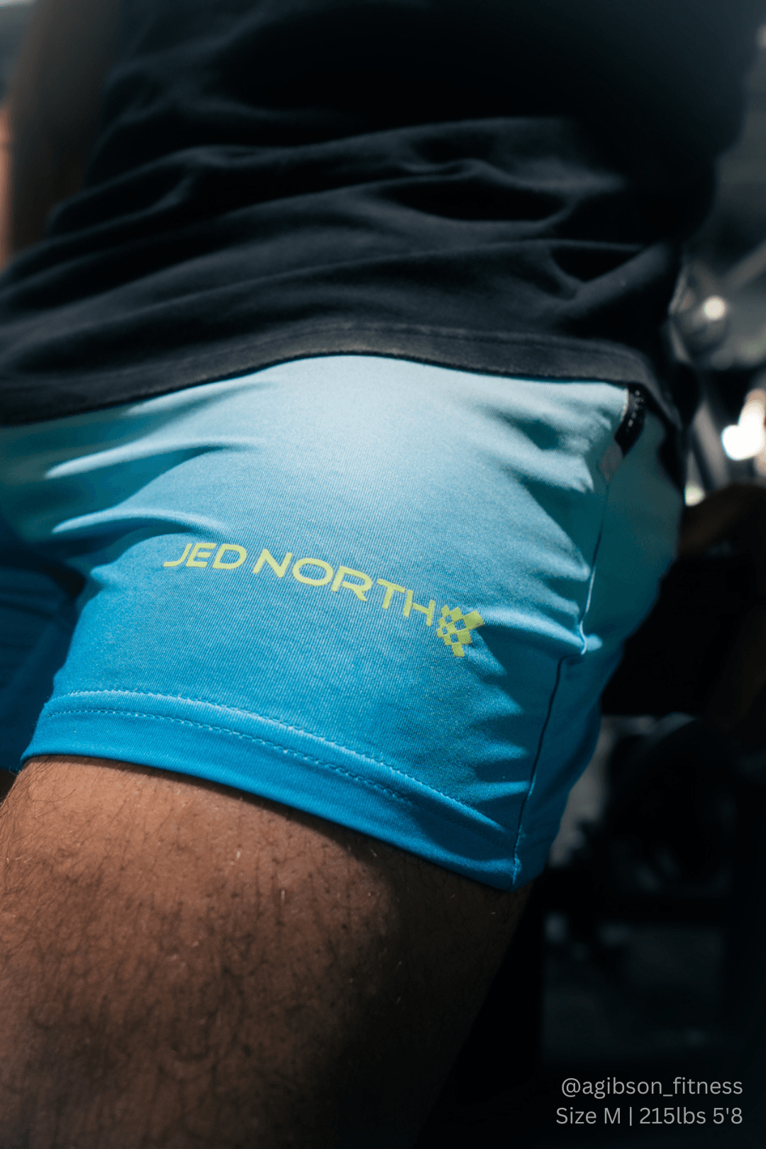 Jed North Men's Agile Bodybuilding 4'' Shorts w Zipper Pockets - Blue Ombre