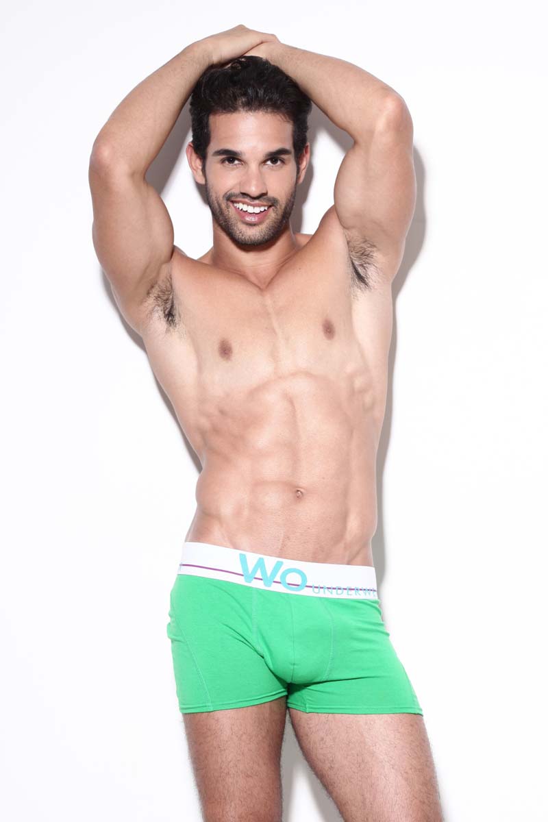 WO Underwear Boxer Brief Solid Sous-vêtement Vert Taille XL
