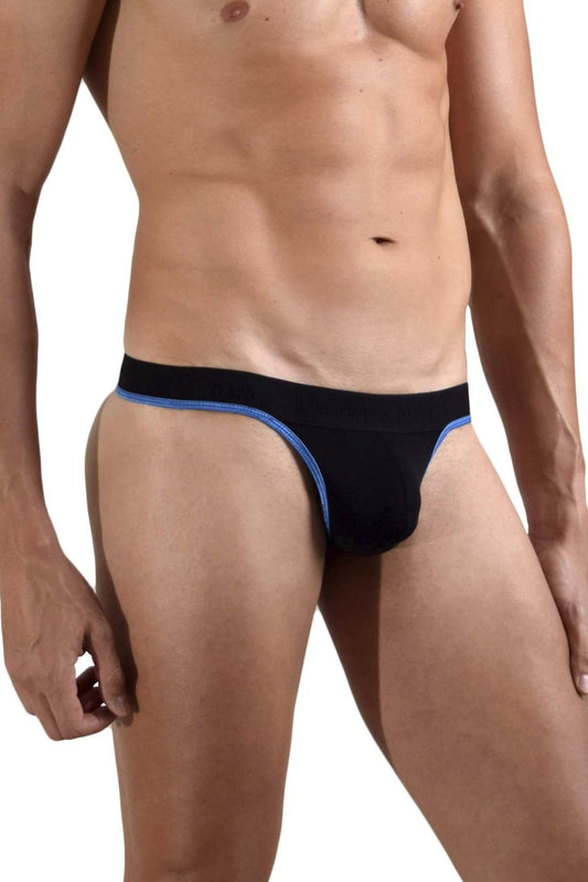 Doreanse 1012-BLK borderline black briefs with blue trim made from soft breathable fabric for everyday comfort