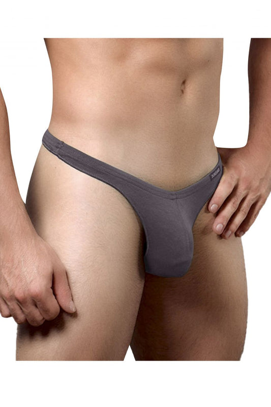 Gray doreanse 1392-smk euro thong with smooth form-fitting design and subtle waistband branding in smoke color