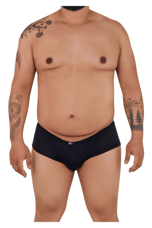Black xtremen 91103x microfiber trunks with subtle logo on waistband showing front view