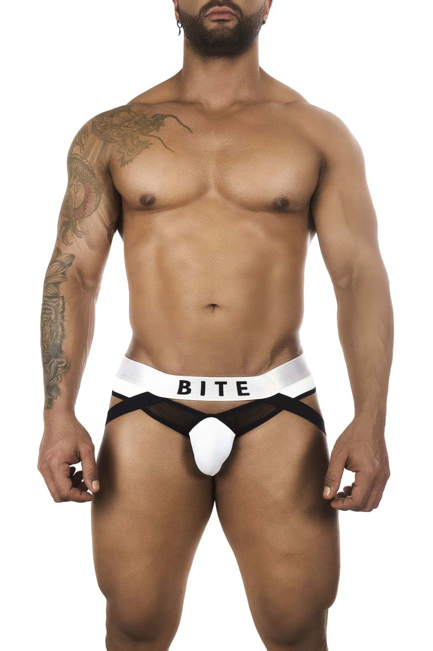 BiteWear BW2023108 Tuxedo Banana Jockstrap Color White: The Perfect Blend of Style and Support