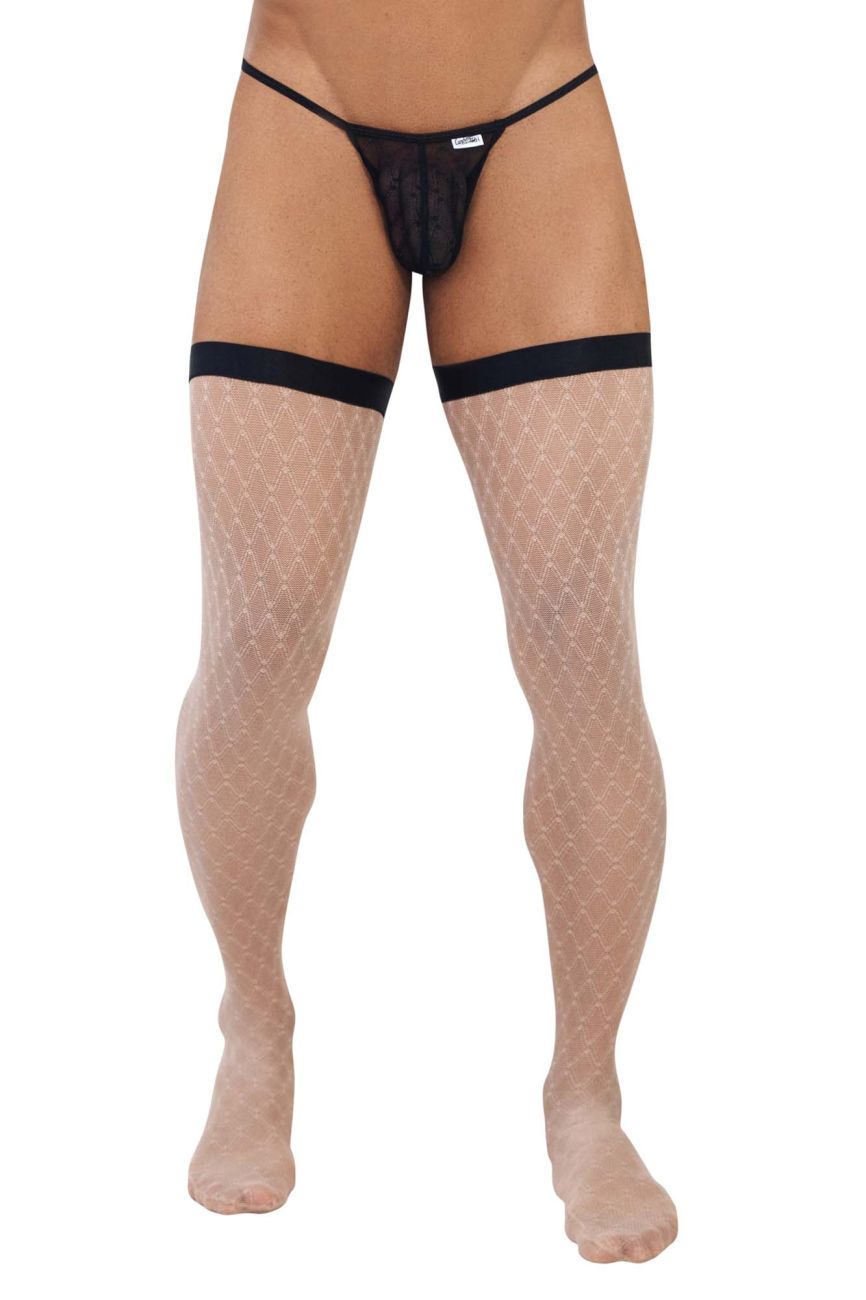 CandyMan 99735 Mesh Thigh Highs Color Beige: Indulge in Timeless Elegance