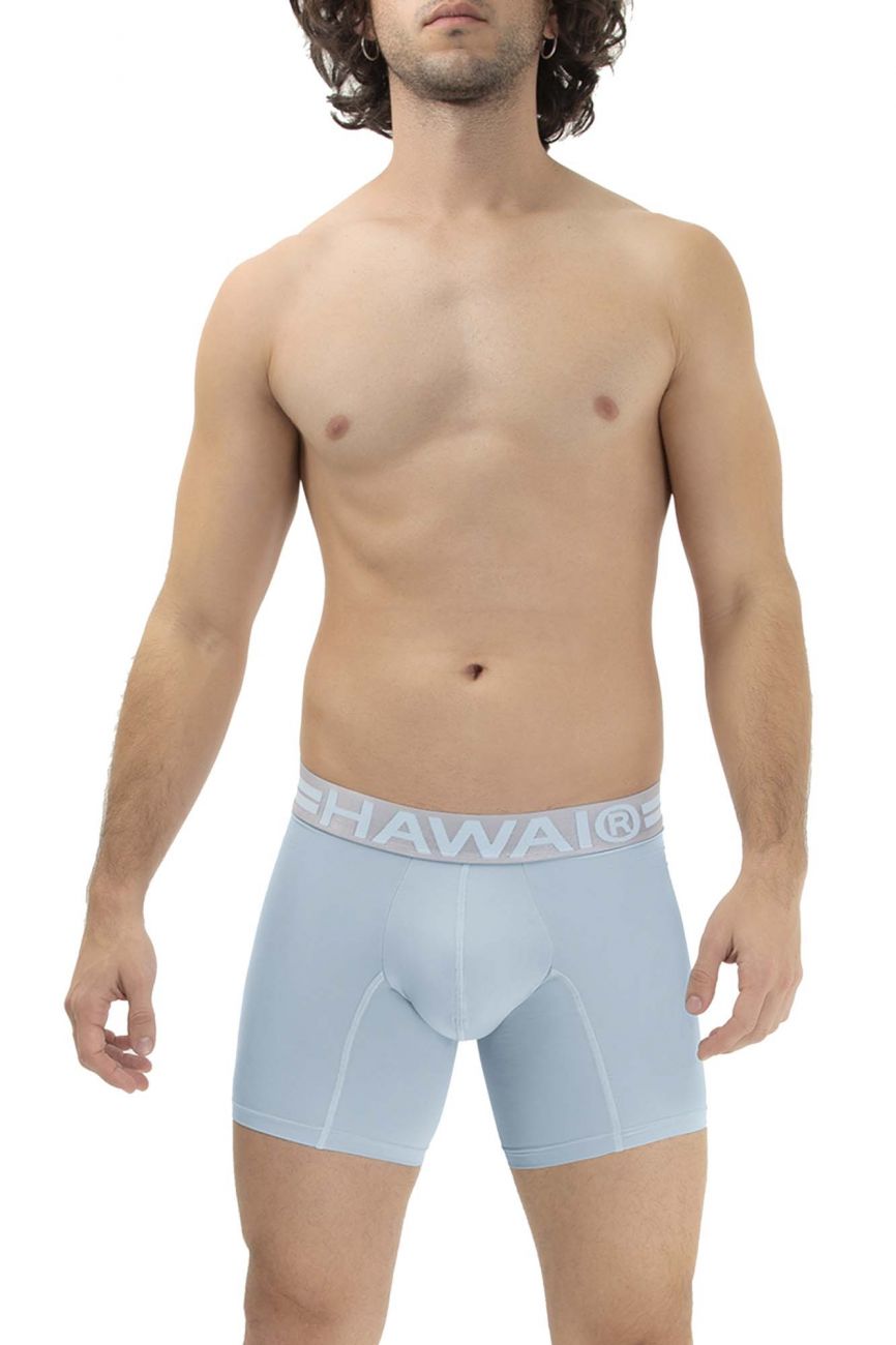 Hawai 41977 Microfiber Boxer Briefs in Light Blue: Sleek and Comfortable