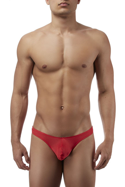 Magic Silk 4306 Silk Knit Mini Pouch Thong Color Red - Sporty and Sexy Underwear for Men