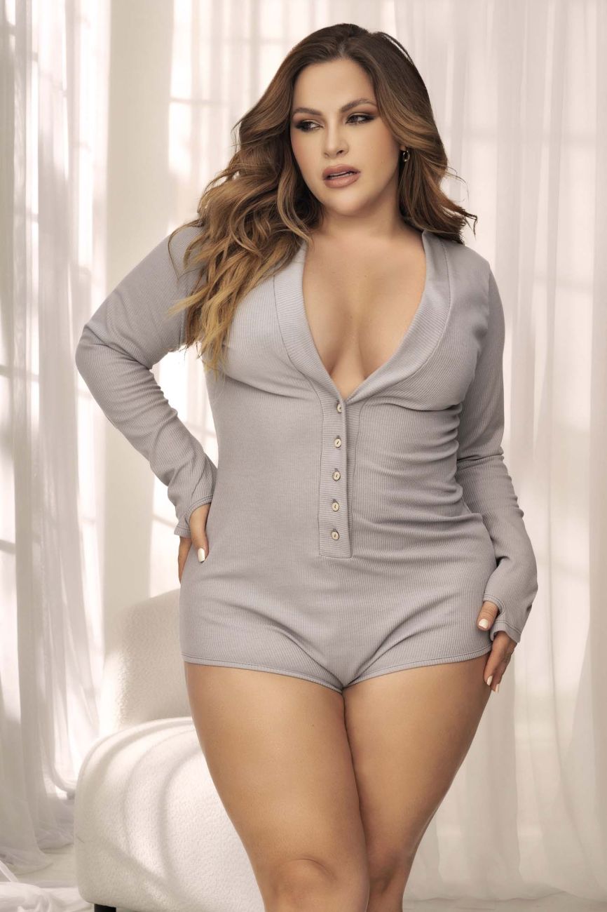 Mapale 7510X Long Sleeve Sleep Romper Color Gray