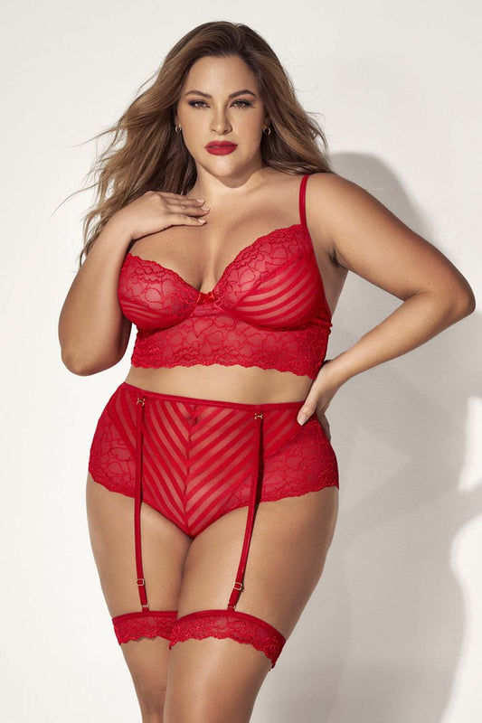 Mapale 8815X Two Piece Set Color Red: Indulge in Sensual Romance