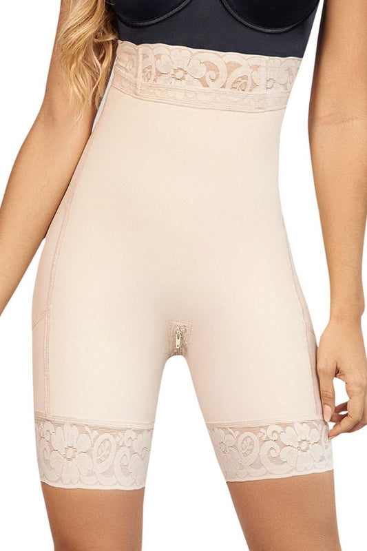 Moldeate 3017 High Waist Butt Lifter Short with Mid and Lower Control Color Beige