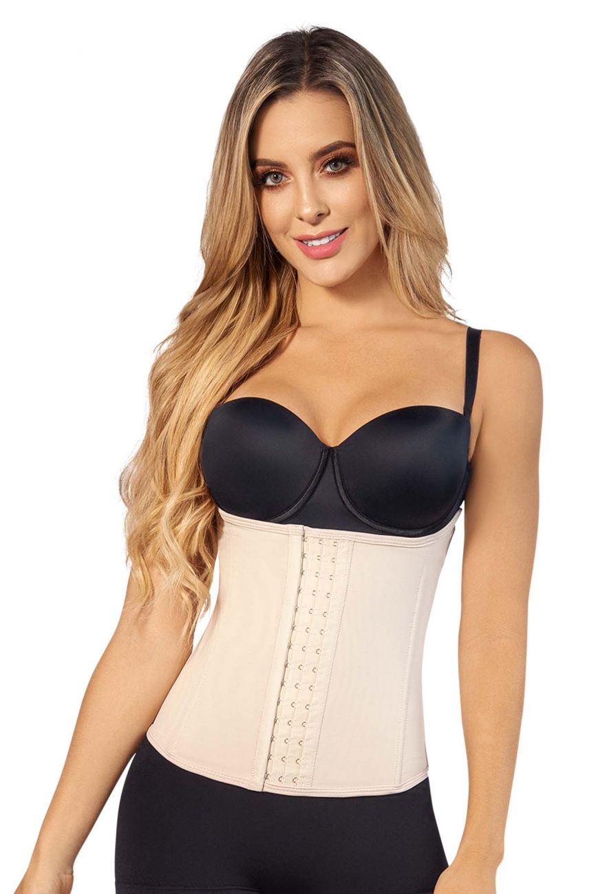 Moldeate 8074 Powernet Waist Trainer 3 Row Hook and Eye Closure Color Beige