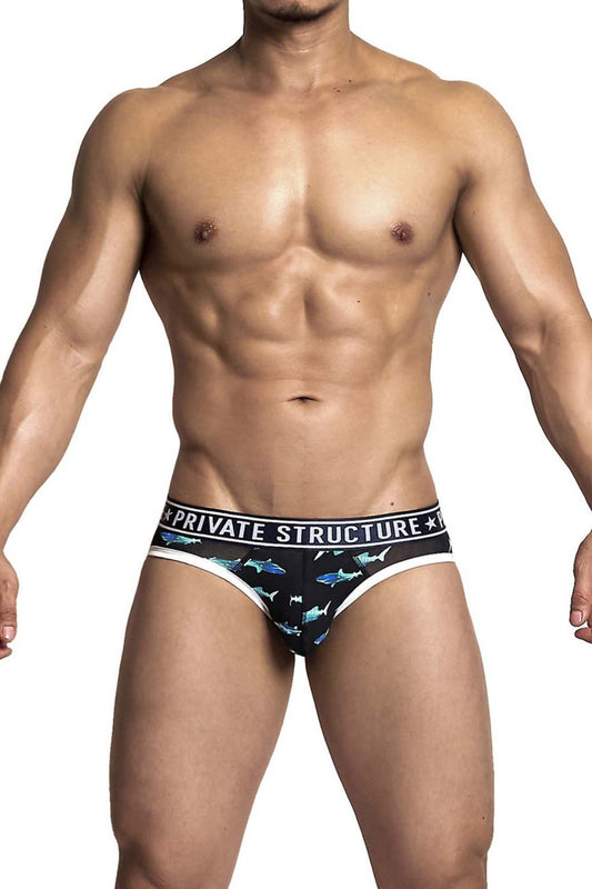 Private Structure EPUX4187 Pride Mini Briefs Color Black Sharks