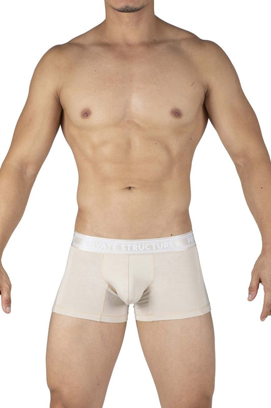 Private Structure PBUT4379 Bamboo Mid Waist Trunks Color Bleached Sand: Sleek and Stylish Underwear for Every Occasion