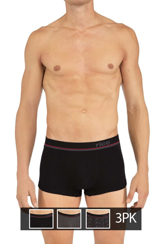 Rico 250108 3PK Brazilian Trunks Color Black-Gray - Sleek and Stylish Underwear