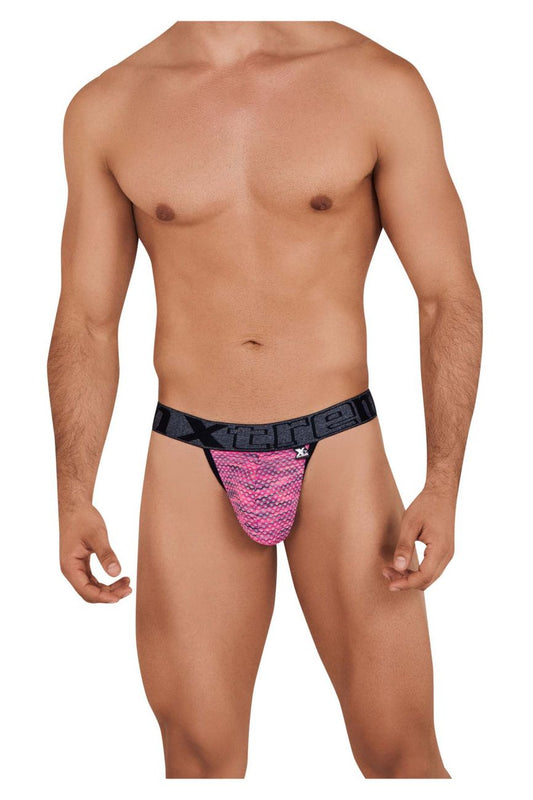 Unleash Your Confidence with the Xtremen 91098 Microfiber Mesh Bikini in Color Pink