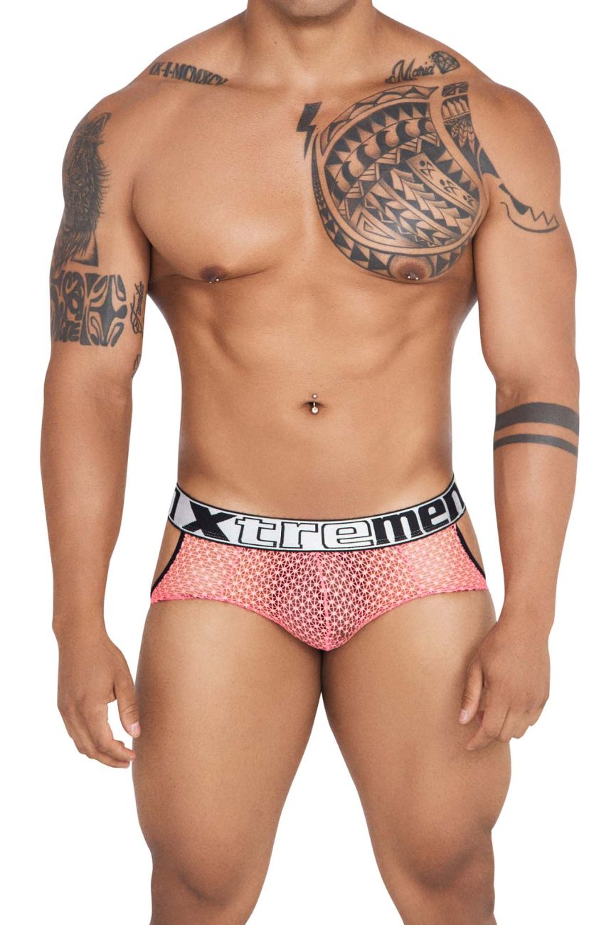 The Seductive Style of Xtremen 91119 Lace Jockstrap in Color Coral