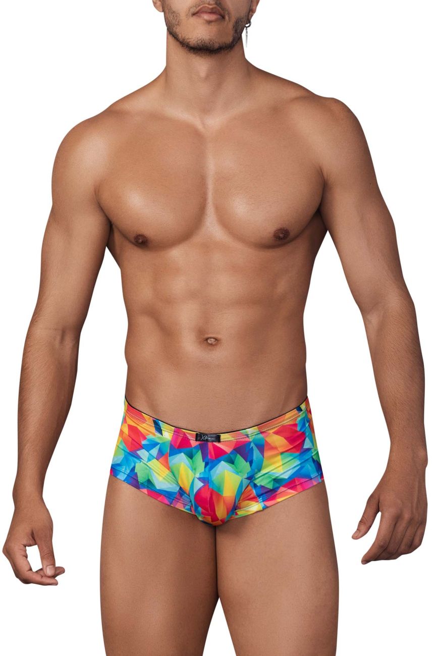 Experience Unmatched Comfort and Style with Xtremen 91147 Printed Microfiber Trunks in Color Rainbow Prism