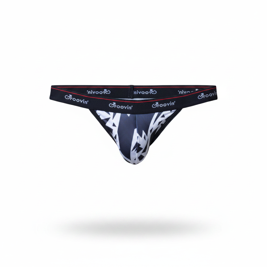 Blue and white snug fit athletic briefs from groovin underwear designed for comfort and active wear