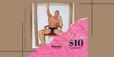 A pair of dark blue men’s briefs with a subtle textured pattern from the unleash your inner siren budget collection