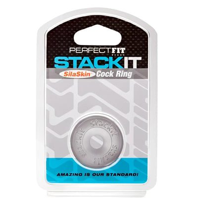 A small, circular, light-colored silicone ring centered in plastic retail packaging.