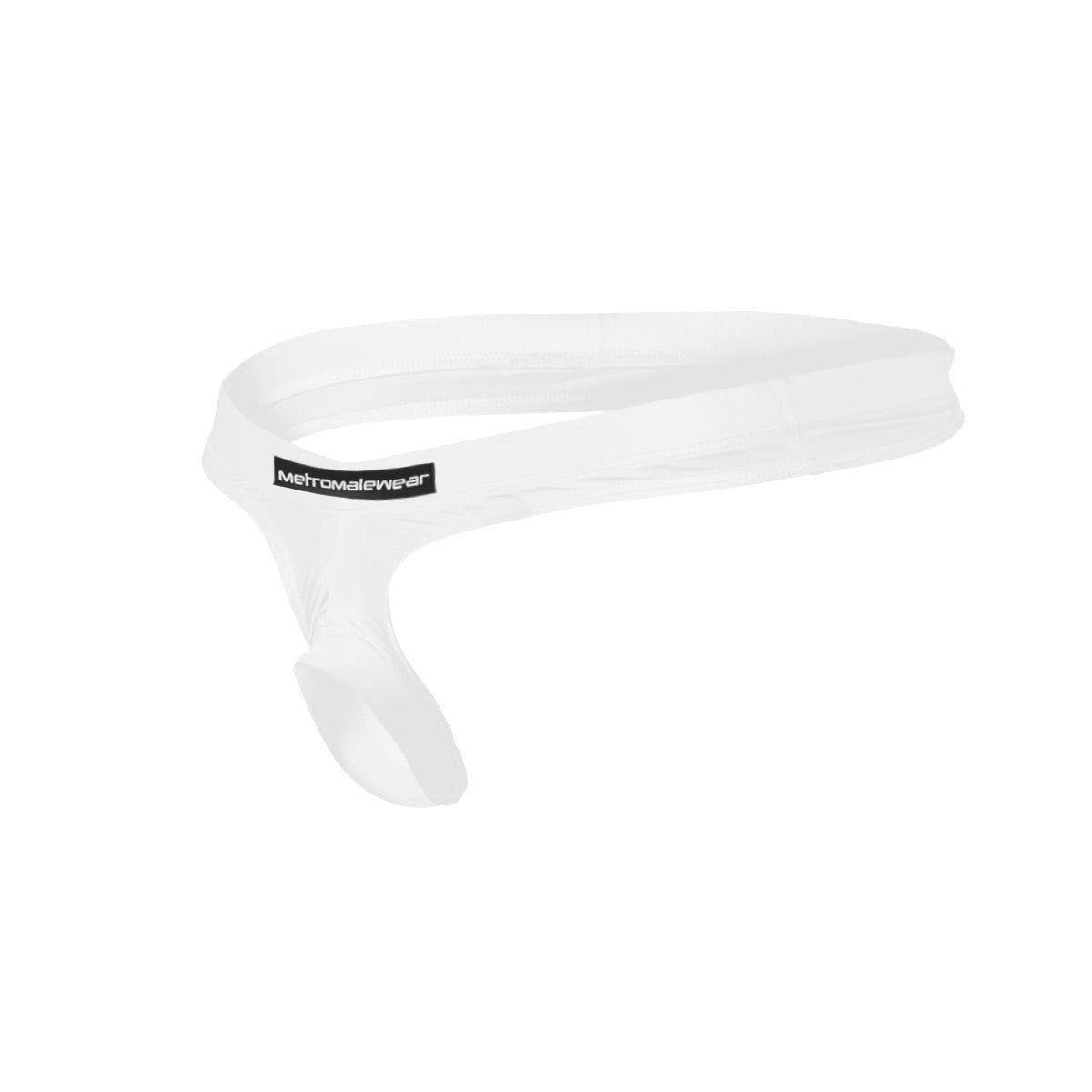 White translucent silicone neck support from MetroMaleWear designed for comfortable suspensory use