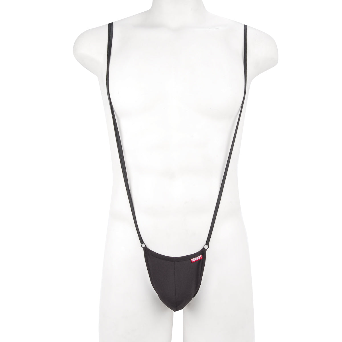 MetroMaleWear Miami bodysuit black 0008-20 featuring black fabric suspenders with a narrow strap design