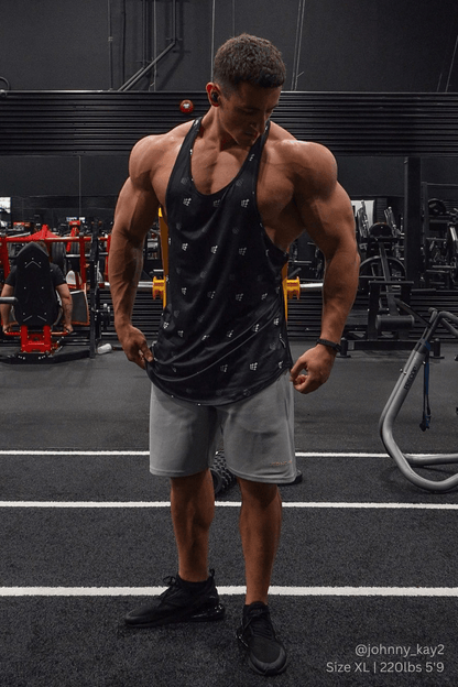 Jed North Men's Graphic Muscle Stringer - Black JN Logo
