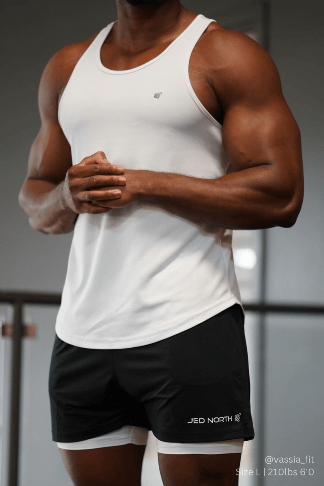 Jed North Men's Fast-Dry Bodybuilding Workout Stringer - White