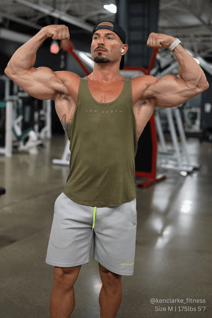 Jed North Men's Classic Bodybuilding Racerback Stringer - Olive