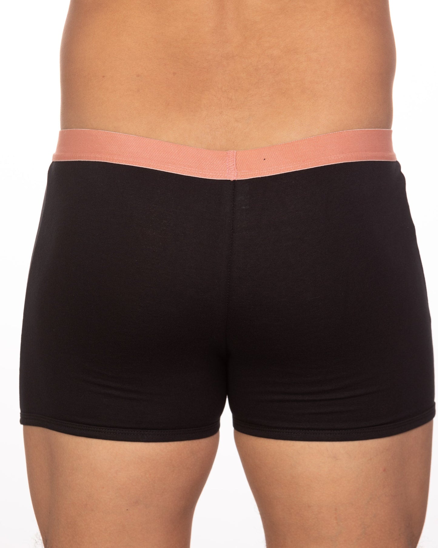 Black briefs with soft peach elastic waistband from 10-pack undergear basix alex two-tone trunk collection