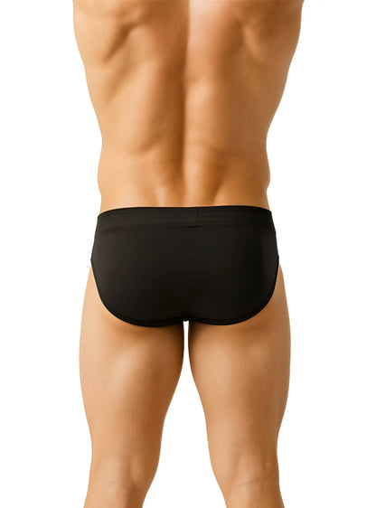 Black 100% cotton briefs with smooth form-fitting design for comfortable everyday wear