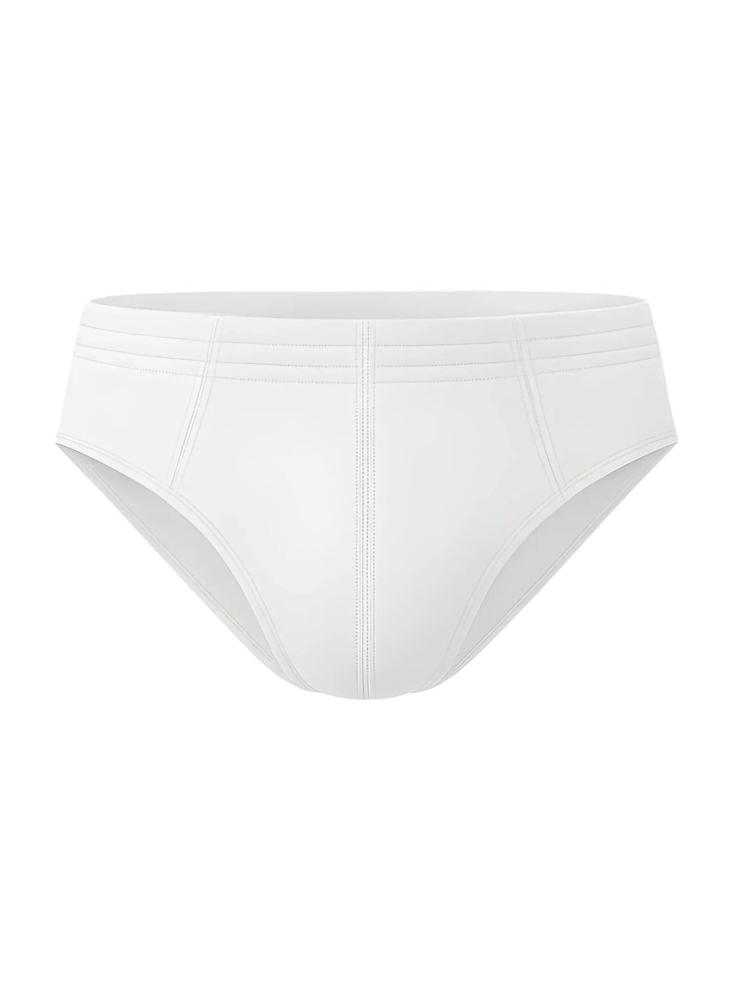White 100 percent cotton briefs with subtle stitching details for comfortable everyday wear