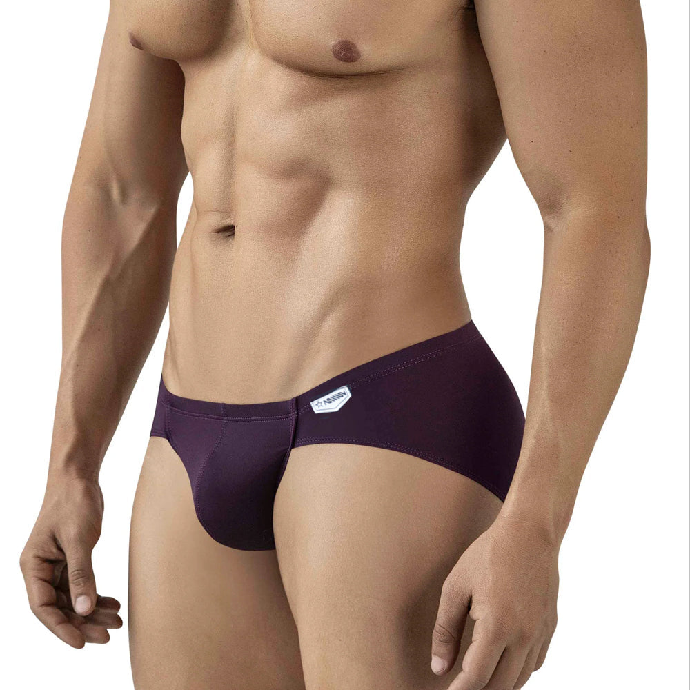 Purple metro malewear mojito bikini briefs with white waistband brand tag for comfortable daily wear