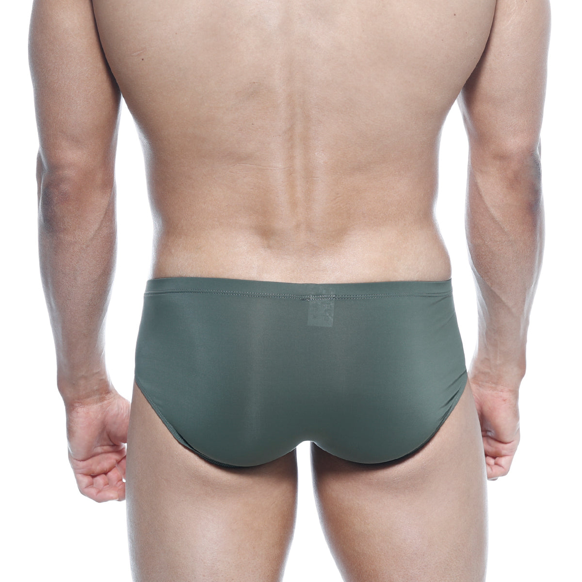 Olive green seamless briefs metro malewear mojito bikini green 1006-26 highlighting comfort and stretch