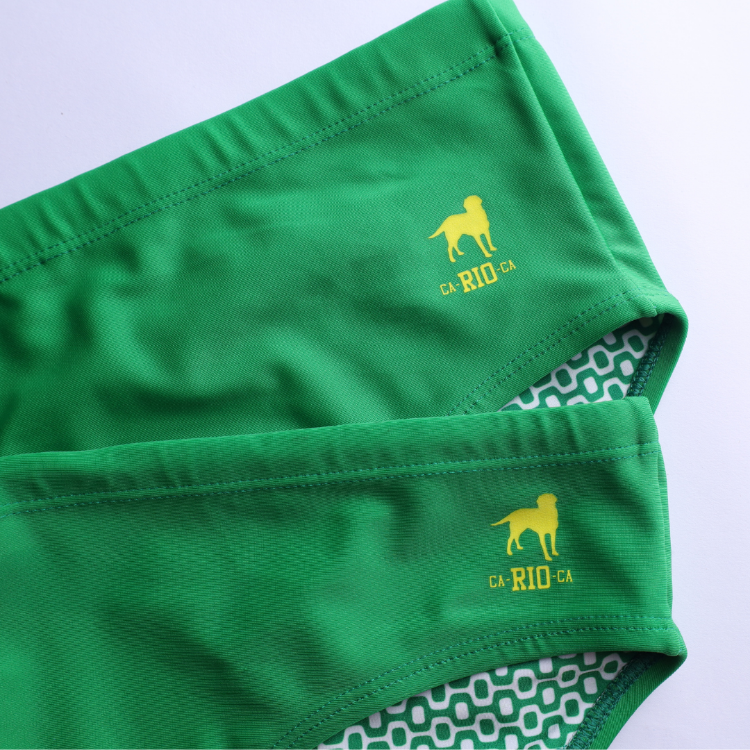 Sunga de bain unie pour homme CA-RIO-CA Hortel Green - Mode de plage pour homme