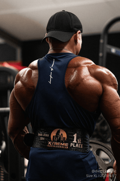 Jed North Men's Fast-Dry Bodybuilding Workout Stringer - Midnight Navy
