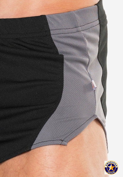 AMERICAN JOCK 8202 Men's Physique Cross Country Shorts - Schwarz