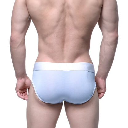 Metro male wear duke brief baby blue light blue briefs with white elastic waistband for comfortable everyday wear
