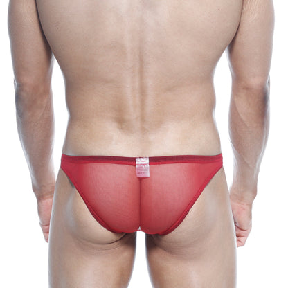 MetroMaleWear net bikini red 1104-12 red mesh briefs with snug form-fitting design for comfortable wear