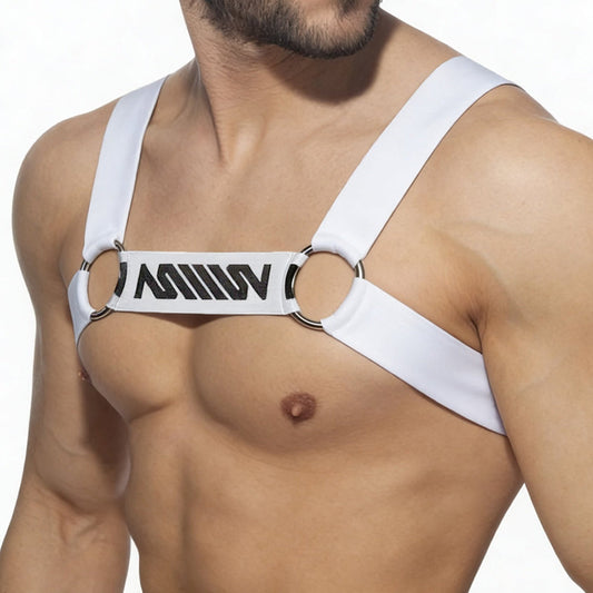 MetroMaleWear (M2W) Herren-Logo-Harness Weiß 1200-00