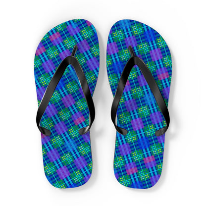 Maris Equi Men's Blue Tartan Flip-Flops