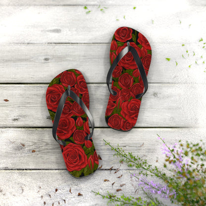 Maris Equi Men's Rozen Red Rose Flip-Flops