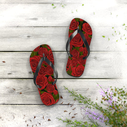 Maris Equi Men's Rozen Red Rose Flip-Flops