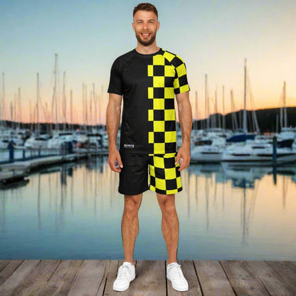 Maris Equi Men's Signals "STOP" Nautical Flag Inspired Shorts And Top Set