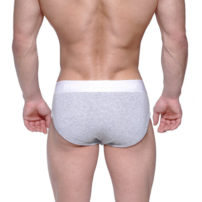MetroMaleWear profile hip briefs gray heathered with white elastic waistband designed for daily comfort and support