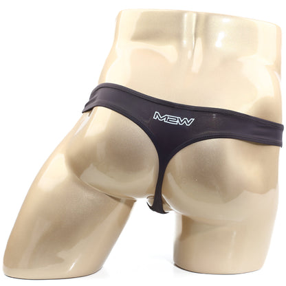 MetroMaleWear Alegria charcoal thong with sleek minimalist design and white logo on waistband for comfortable wear